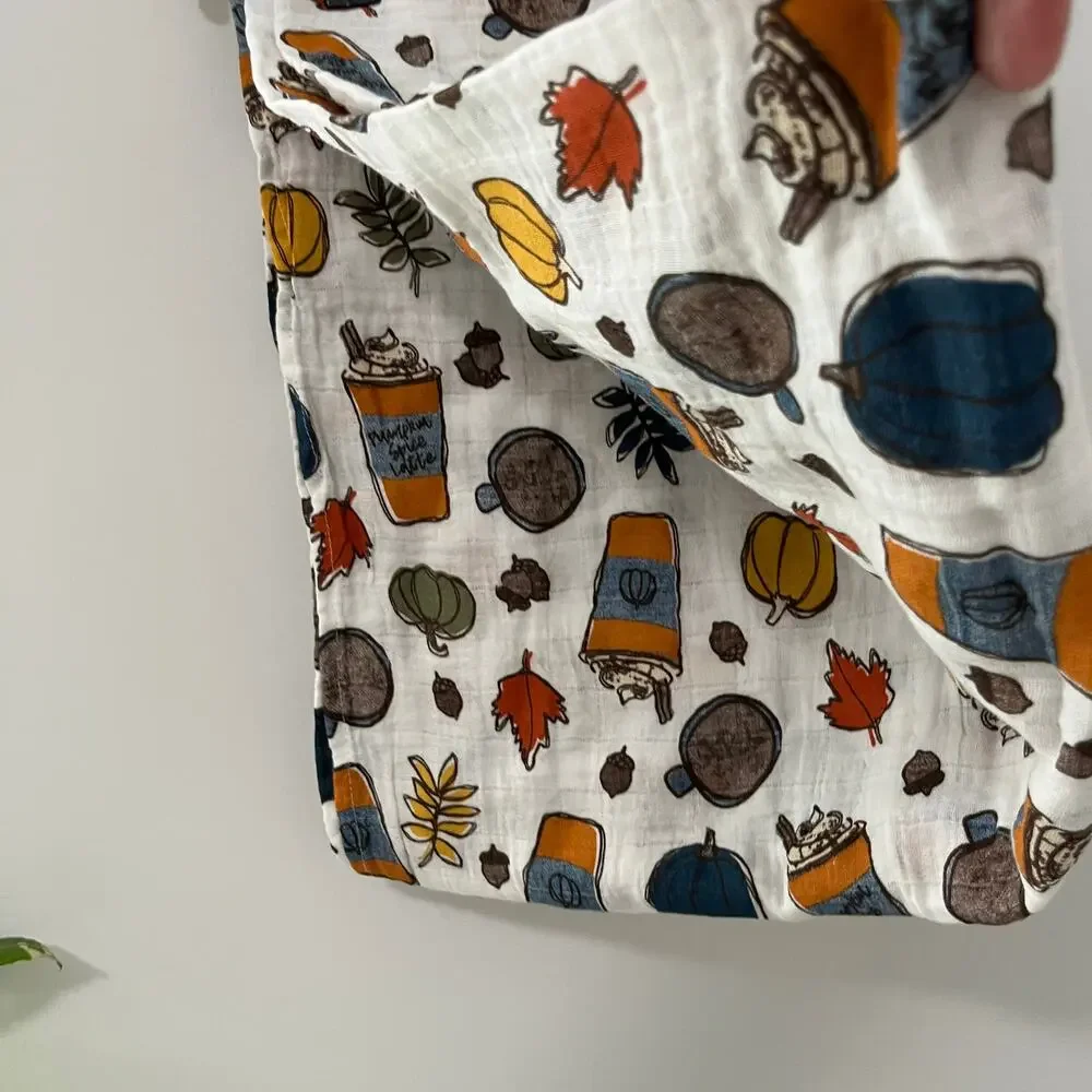 Mudpie Pumpkin Spice & Fall Baby Swaddle Blanket